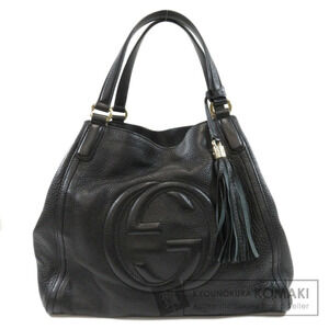 Gucci Soho Leather Tote Shoulder Bag Black